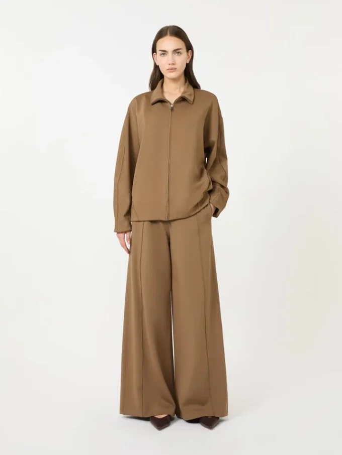 Soft scuba jersey jacket, brown