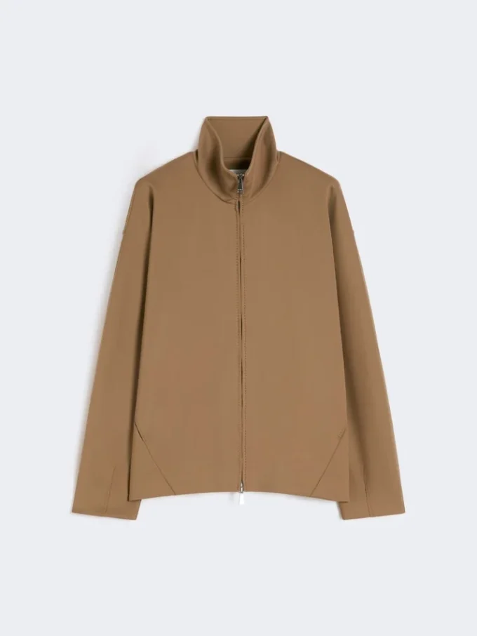 Soft scuba jersey jacket, brown