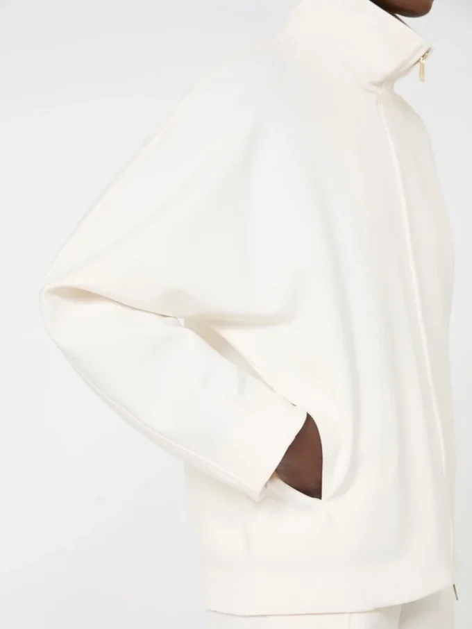 Soft scuba jersey jacket, ivory