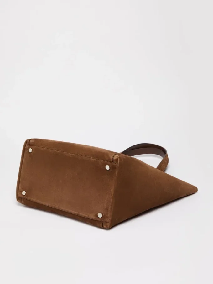 Split leather archetipo handbag, dark brown