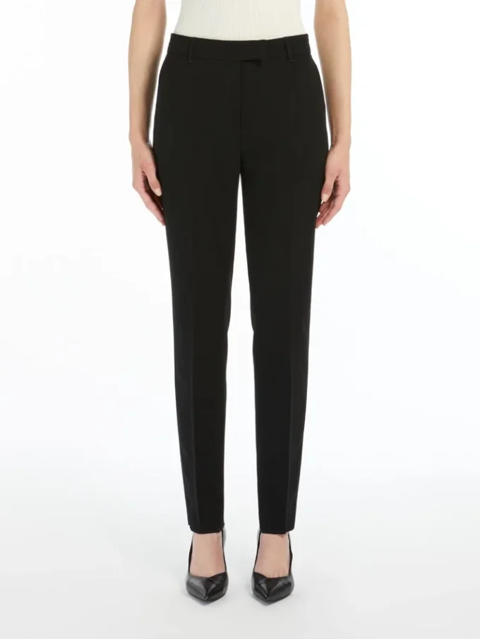 Straight-fit cady trousers, black Straight-fit cady trousers, black