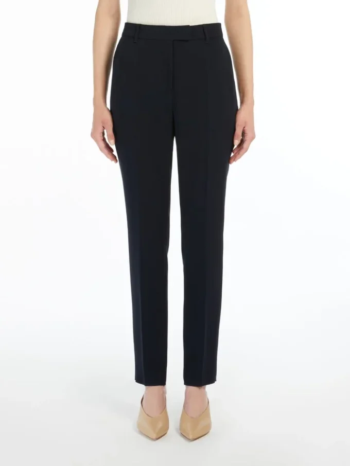 Straight-fit cady trousers, navy Straight-fit cady trousers, navy