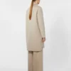 Straight-fit cashmere coat, sand