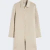 Straight-fit cashmere coat, sand