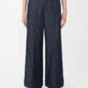 Straight-fit cotton and linen denim trousers, midnightblue Straight-fit cotton and linen denim trousers, midnightblue