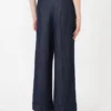 Straight-fit cotton and linen denim trousers, midnightblue Straight-fit cotton and linen denim trousers, midnightblue
