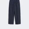 Straight-fit cotton and linen denim trousers, midnightblue Straight-fit cotton and linen denim trousers, midnightblue