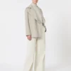 Straight-fit cotton twill trousers, ivory Straight-fit cotton twill trousers, ivory