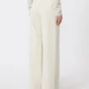 Straight-fit cotton twill trousers, ivory Straight-fit cotton twill trousers, ivory