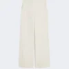 Straight-fit cotton twill trousers, ivory Straight-fit cotton twill trousers, ivory