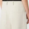 Straight-fit scuba jersey trousers, beige Straight-fit scuba jersey trousers, beige