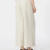 Stretch cotton and linen trousers, ivory