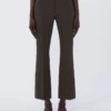 Stretch cotton and viscose trousers, dark green Stretch cotton and viscose trousers, dark green