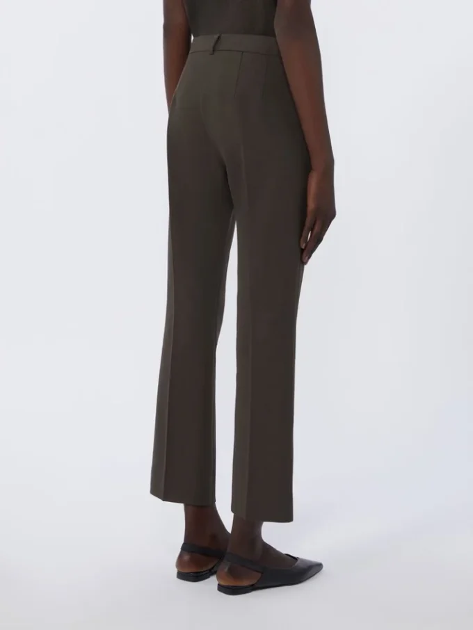Stretch cotton and viscose trousers, dark green Stretch cotton and viscose trousers, dark green