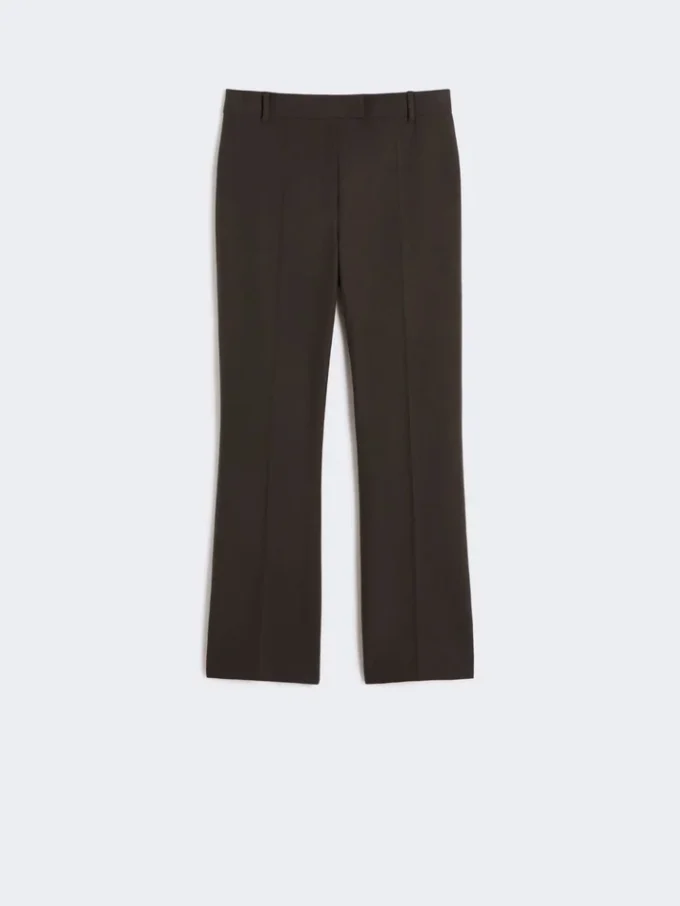 Stretch cotton and viscose trousers, dark green Stretch cotton and viscose trousers, dark green