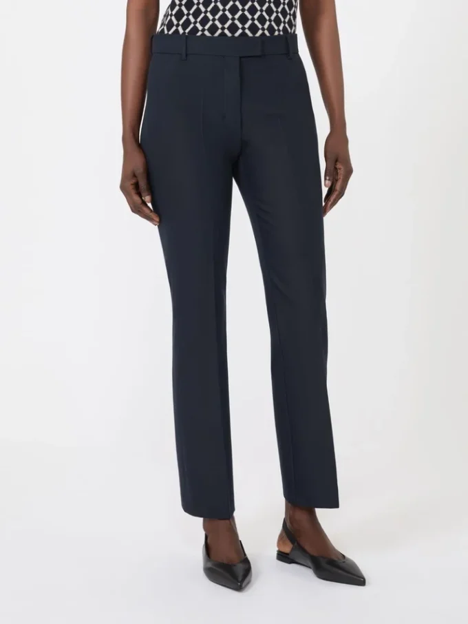 Stretch cotton and viscose trousers, ultramarine Stretch cotton and viscose trousers, ultramarine