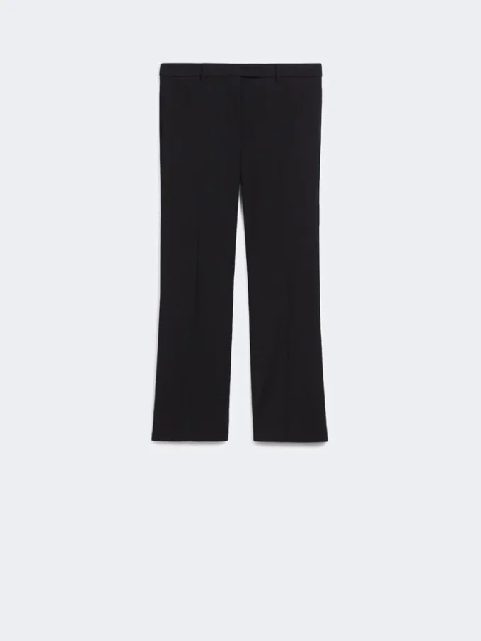 Stretch cotton-blend trousers, black