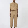 Cotton bull denim cargo trousers, sand Cotton bull denim cargo trousers, sand