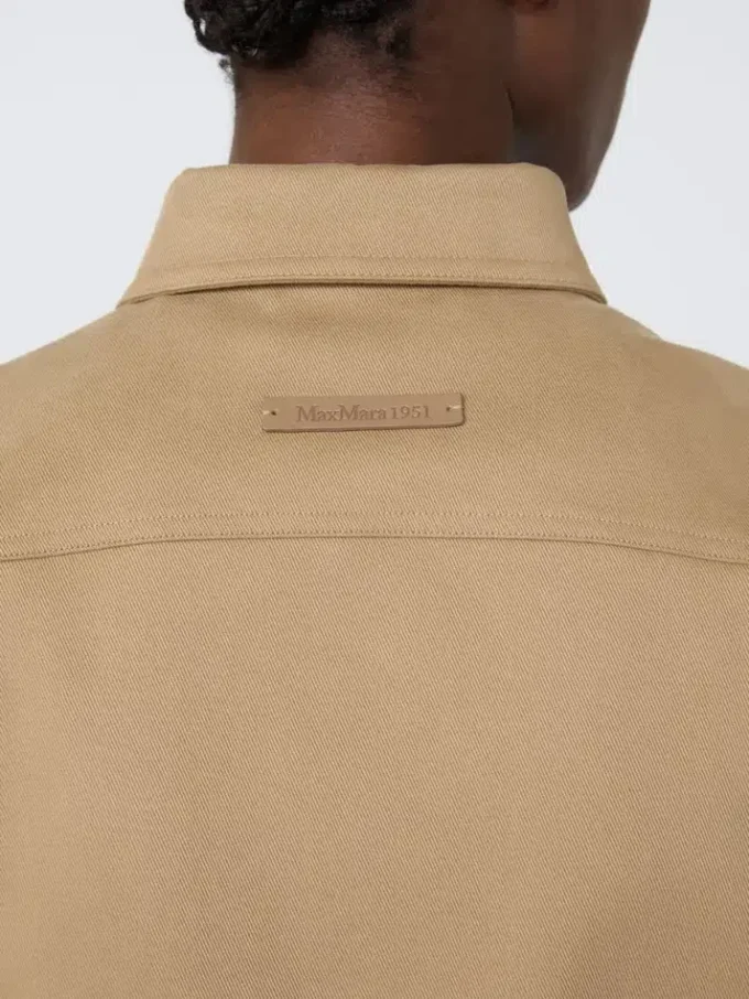 Stretch cotton cropped jacket, sand