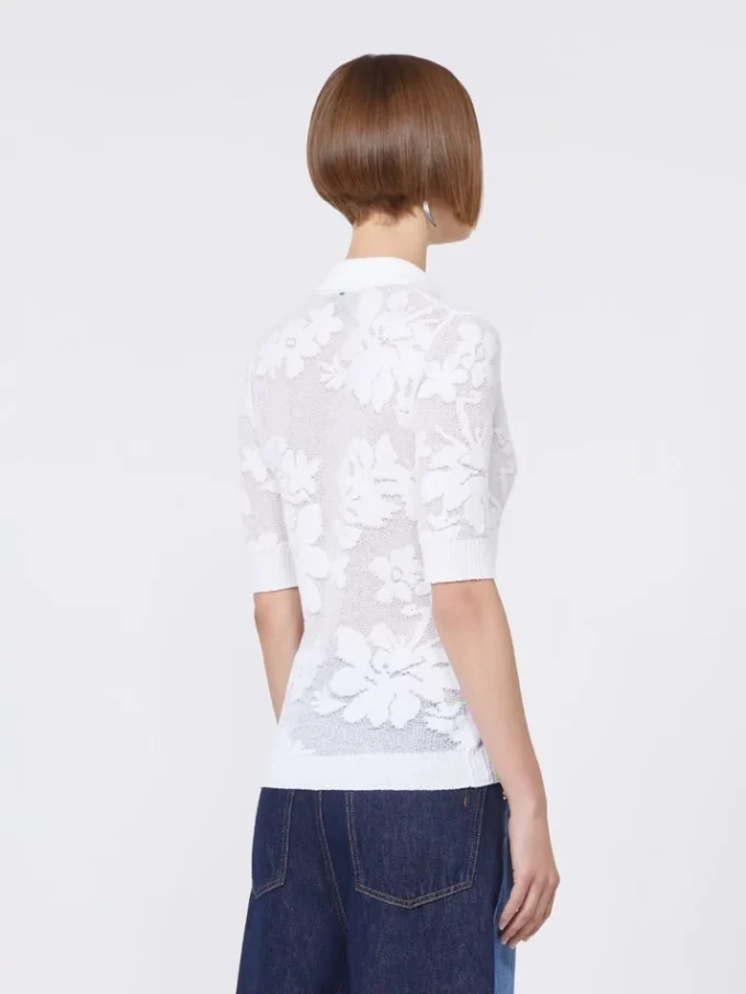 Stretch cotton polo shirt, white Stretch cotton polo shirt, white