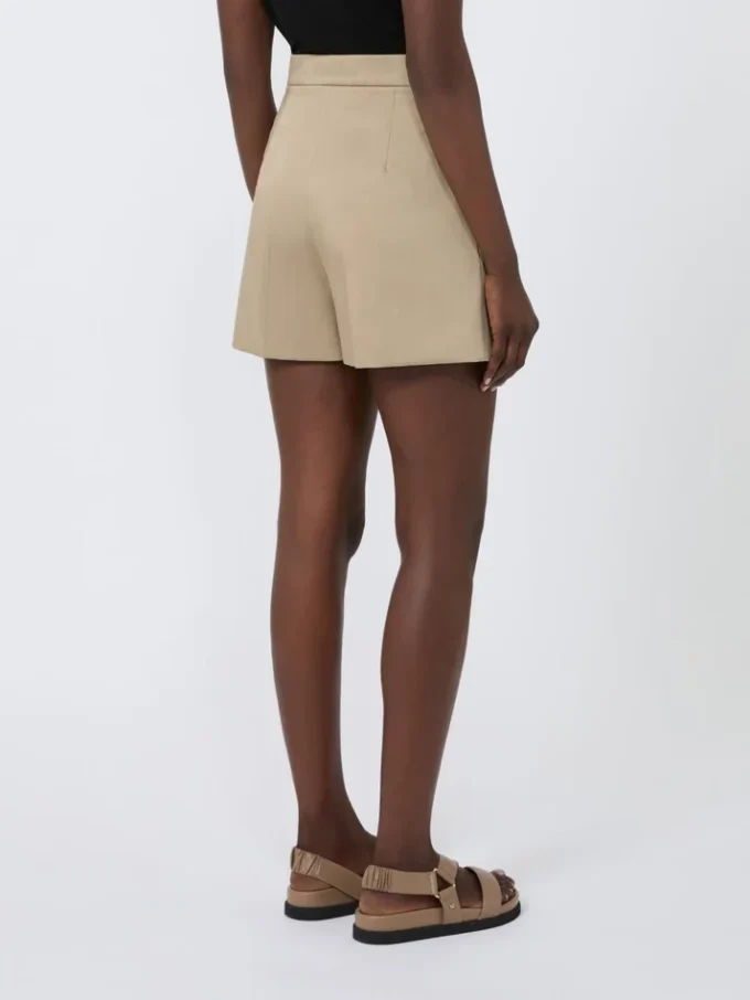 Stretch cotton satin shorts, kaki Stretch cotton satin shorts, kaki