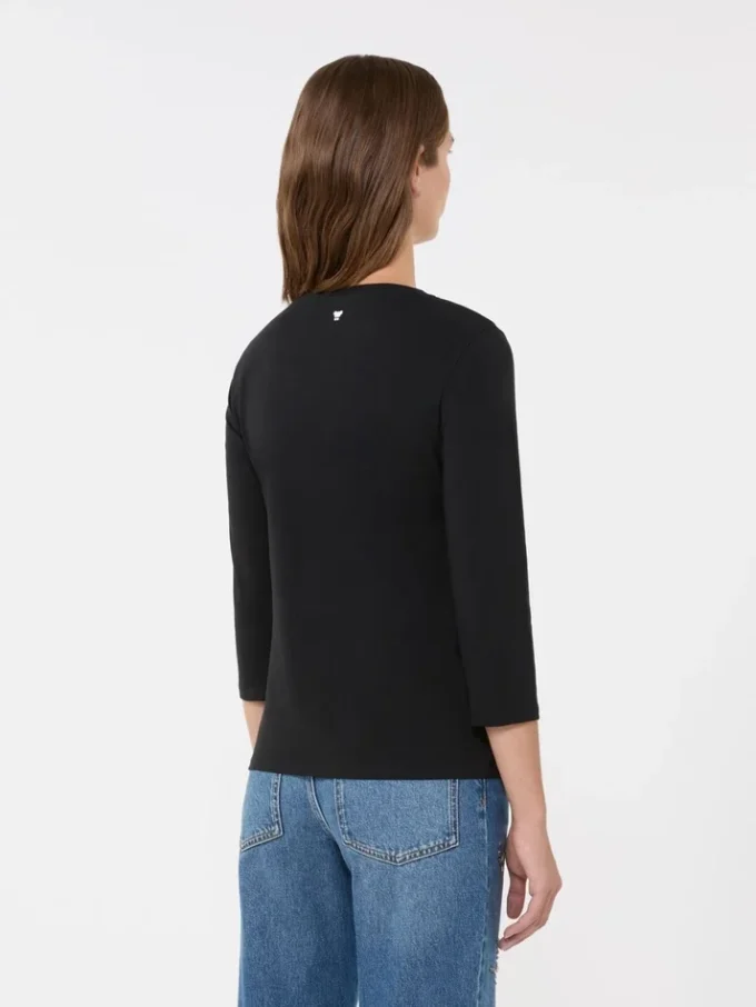 Stretch cotton t-shirt, black