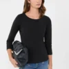 Stretch cotton t-shirt, black