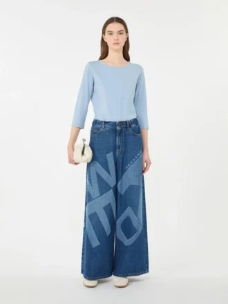 Stretch cotton t-shirt, light blue