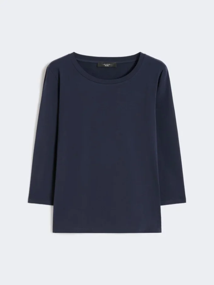 Stretch cotton t-shirt, navy