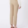 Stretch cotton trousers, camel
