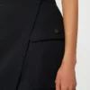 Stretch cotton wrap skirt, black