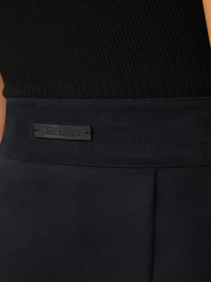 Stretch cotton wrap skirt, black