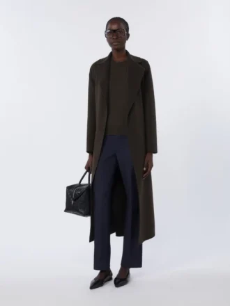 Wool robe coat, dark green