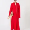 Stretch silk shirt dress, red Stretch silk shirt dress, red