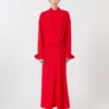 Stretch silk shirt dress, red Stretch silk shirt dress, red