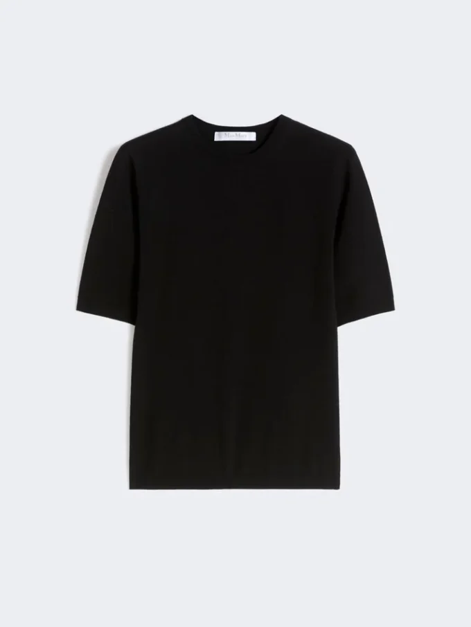 Stretch viscose jumper, black