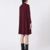Stretch viscose yarn dress, bordeaux
