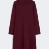 Stretch viscose yarn dress, bordeaux