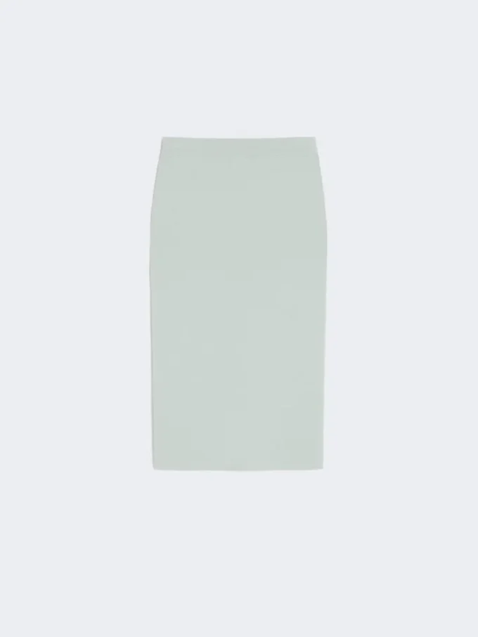 Stretch viscose yarn sheath dress, sage green