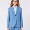 Stretch wool blazer, light blue