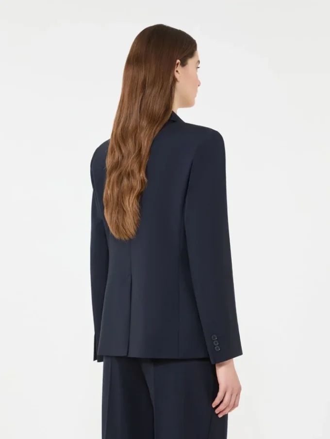 Stretch wool blazer, navy