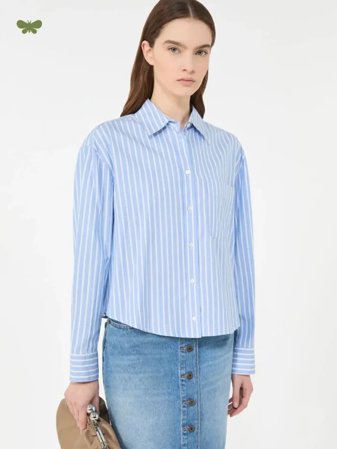 Striped cotton oxford shirt, light blue Striped cotton oxford shirt, light blue