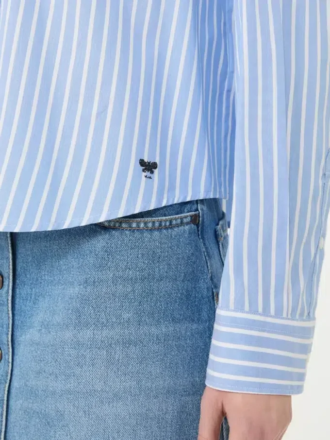 Striped cotton oxford shirt, light blue Striped cotton oxford shirt, light blue