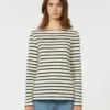 Striped cotton t-shirt, ivory