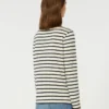 Striped cotton t-shirt, ivory