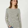Striped cotton t-shirt, ivory
