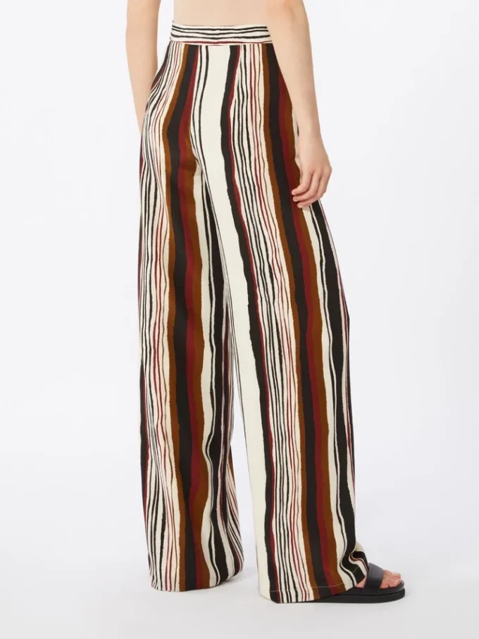 Striped crepe de chine trousers, brick red Striped crepe de chine trousers, brick red