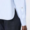Striped poplin shirt, light blue