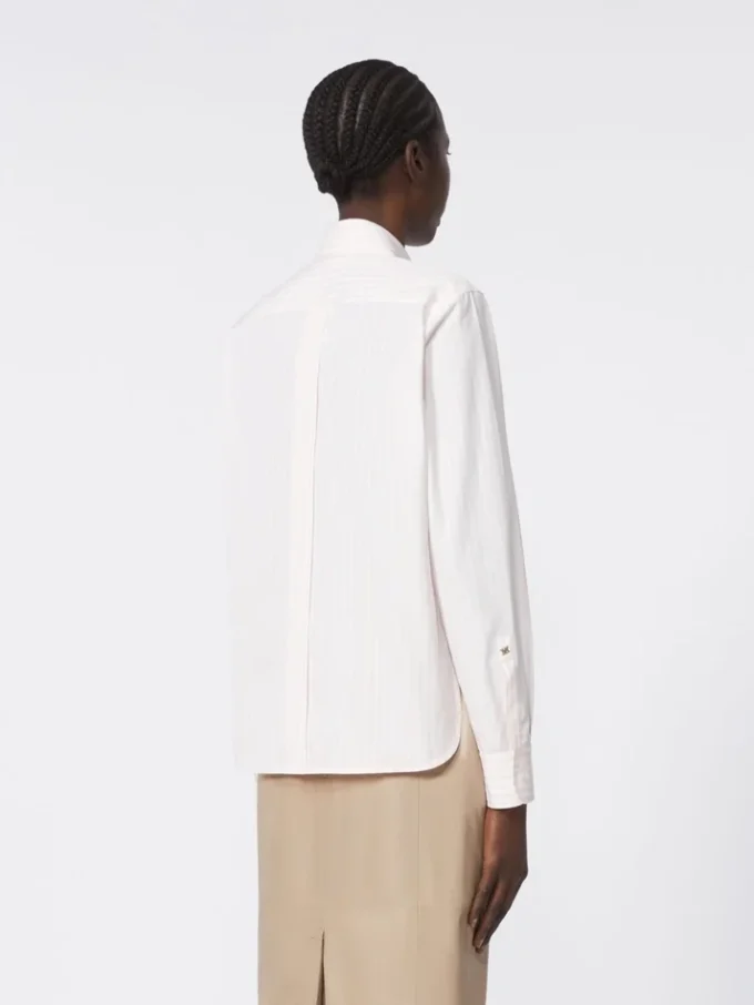 Striped poplin shirt, pink