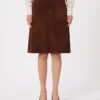 Suede midi skirt, chocolate